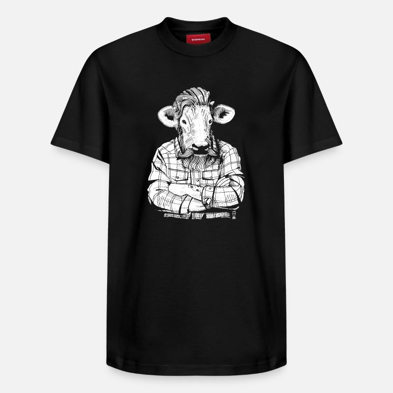 Mister Boeuf (version blanche) - T-shirt unisexe décontracté en coton Supima – de SPREAD - noir