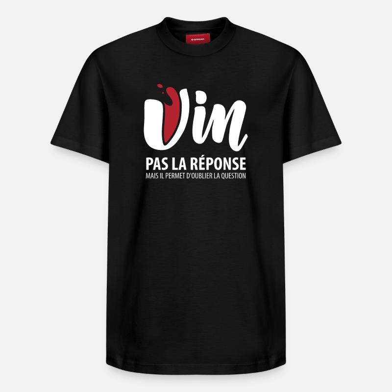 Vin pas la solution (foncé) - T-shirt unisexe décontracté en coton Supima – de SPREAD - noir