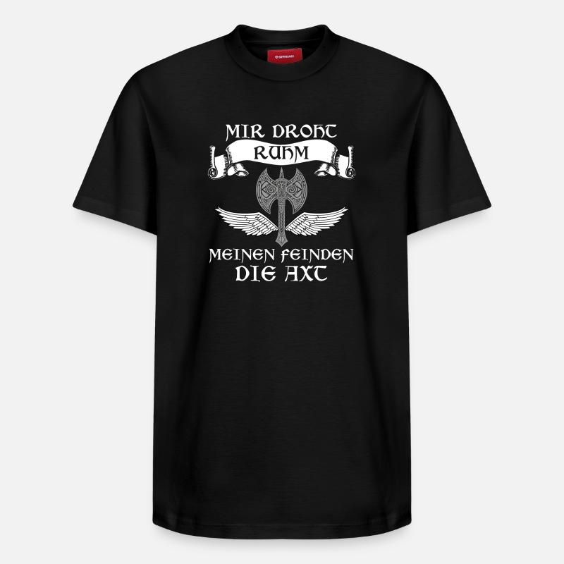 Wikinger Walhalla Krieger - Relaxed Unisex Supima Cotton T-Shirt – von SPREAD - Schwarz