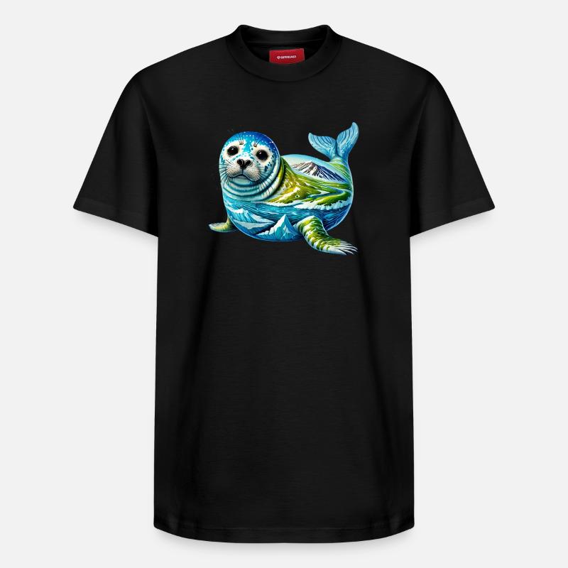 Phoque - T-shirt unisexe décontracté en coton Supima – de SPREAD - noir