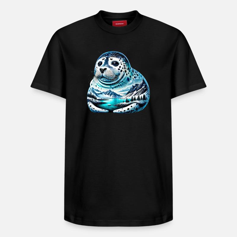 Phoque - T-shirt unisexe décontracté en coton Supima – de SPREAD - noir