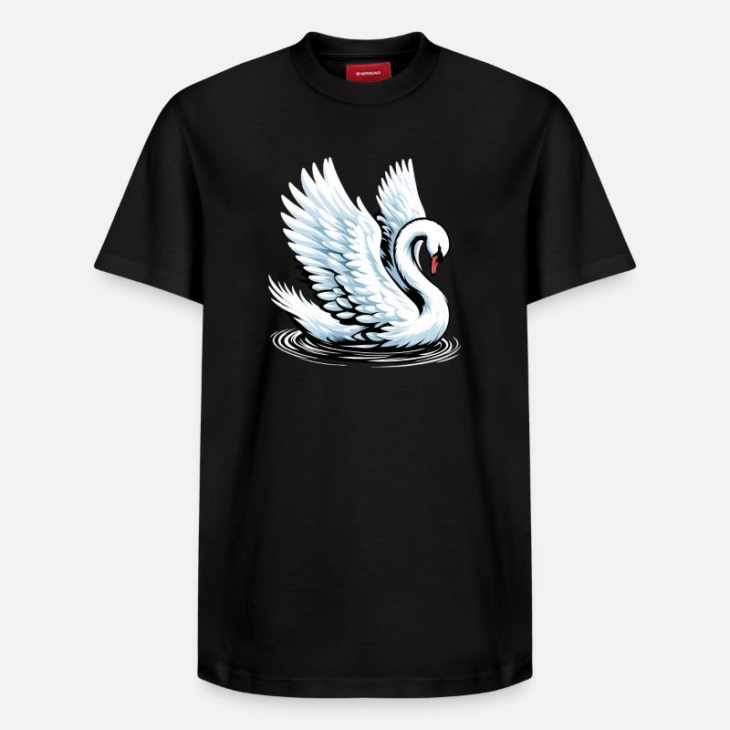 Cygne - T-shirt unisexe décontracté en coton Supima – de SPREAD - noir