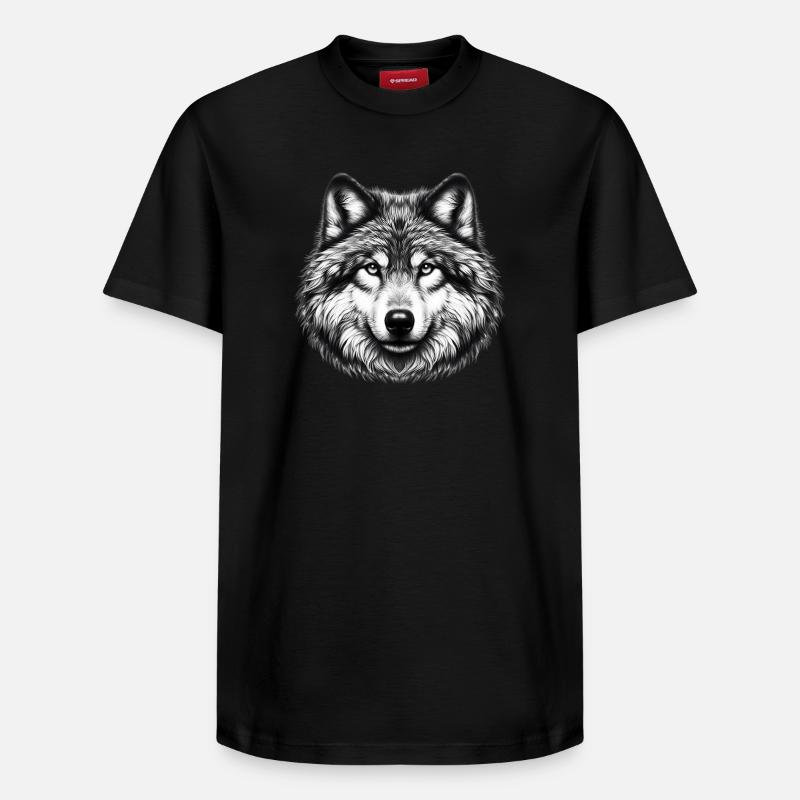 Wolf - Relaxed Unisex Supima Cotton T-Shirt – von SPREAD - Schwarz