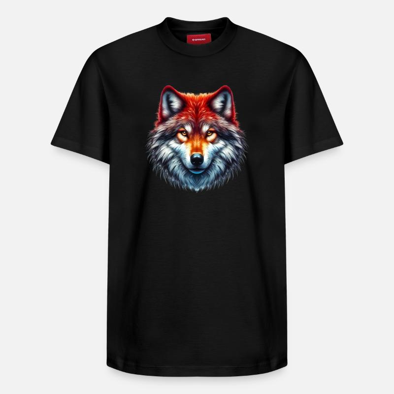 Wolf - Relaxed Unisex Supima Cotton T-Shirt – von SPREAD - Schwarz