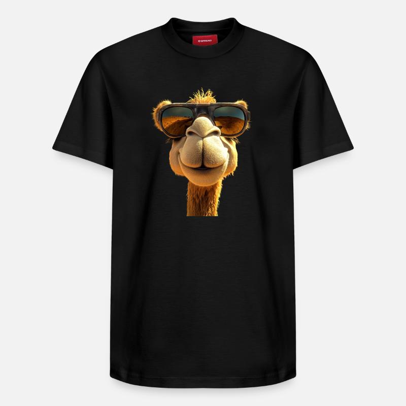 Kamel Dromedar Trampeltier Camel Geschenk Kamele - Relaxed Unisex Supima Cotton T-Shirt – von SPREAD - Schwarz