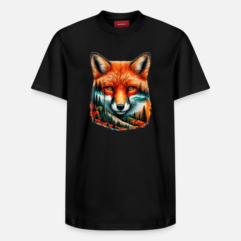Renard - T-shirt unisexe décontracté en coton Supima – de SPREAD - noir
