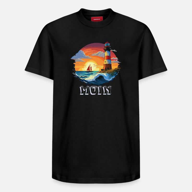 Phare de Moin - T-shirt unisexe décontracté en coton Supima – de SPREAD - noir