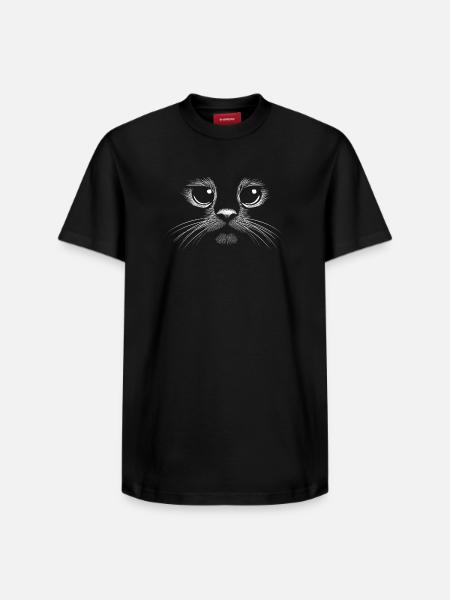 Cute cat face: Charming and stylish - Relaxed Unisex Supima Cotton T-Shirt – by SPREAD - black