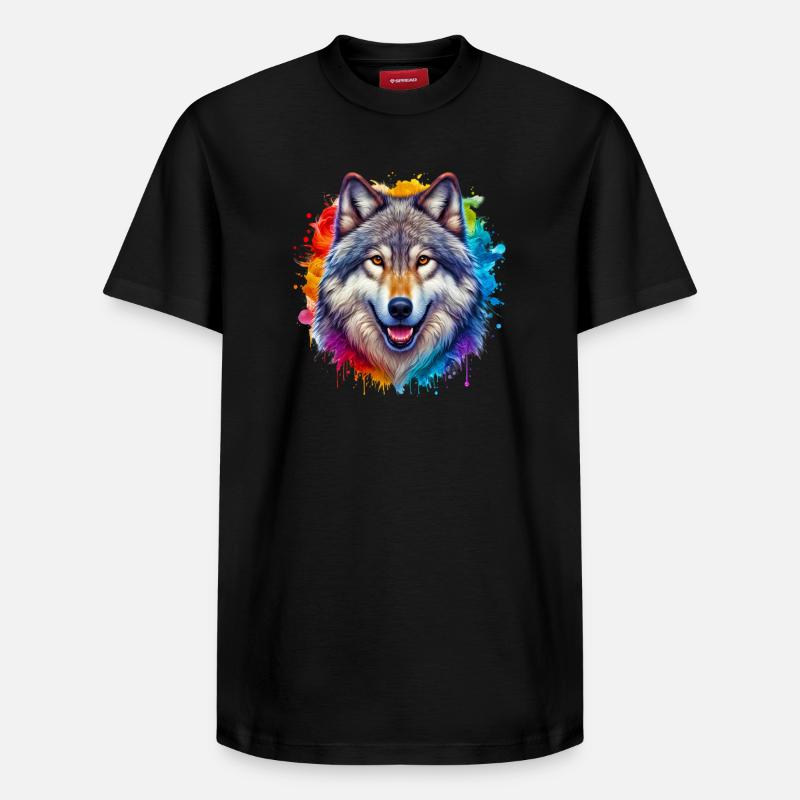 Loup - T-shirt unisexe décontracté en coton Supima – de SPREAD - noir