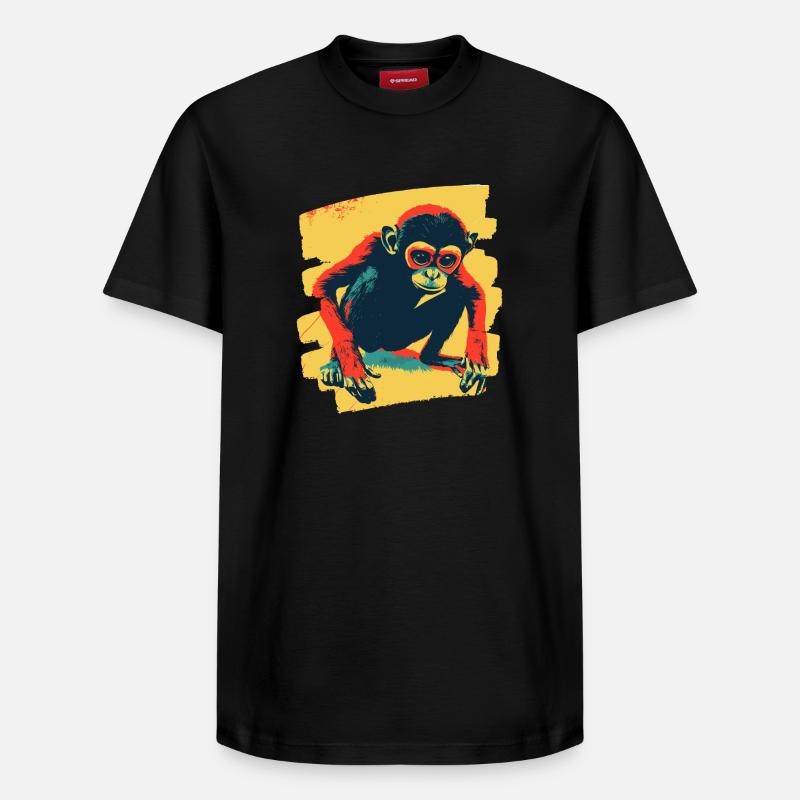 Singe - T-shirt unisexe décontracté en coton Supima – de SPREAD - noir