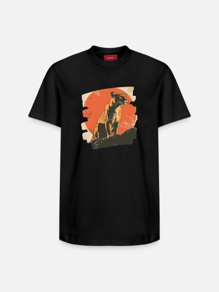 Lion from mountain Retro - Relaxed Unisex Supima Cotton T-Shirt – by SPREAD - black