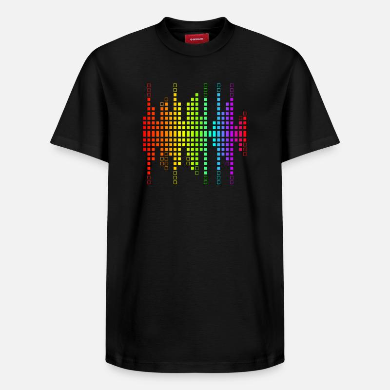 Vibrant Equalizer Sound Wave Pattern - Relaxed Unisex Supima Cotton T-Shirt – by SPREAD - black