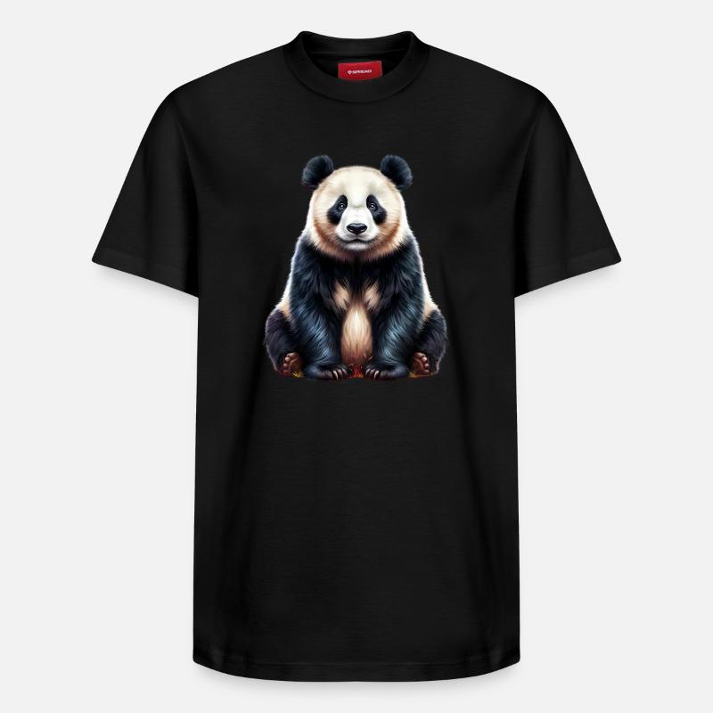 Panda - T-shirt unisexe décontracté en coton Supima – de SPREAD - noir