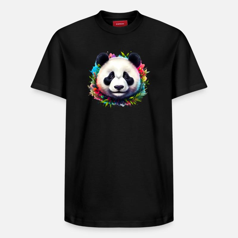 Panda - T-shirt unisexe décontracté en coton Supima – de SPREAD - noir