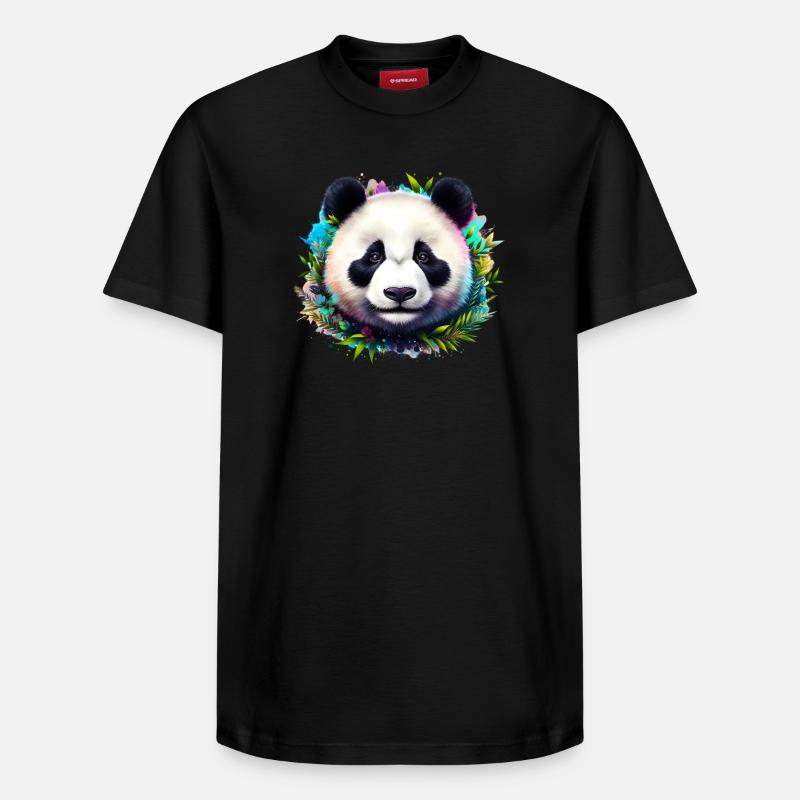 Panda - T-shirt unisexe décontracté en coton Supima – de SPREAD - noir