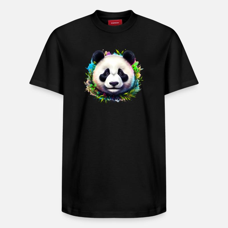 Panda - T-shirt unisexe décontracté en coton Supima – de SPREAD - noir
