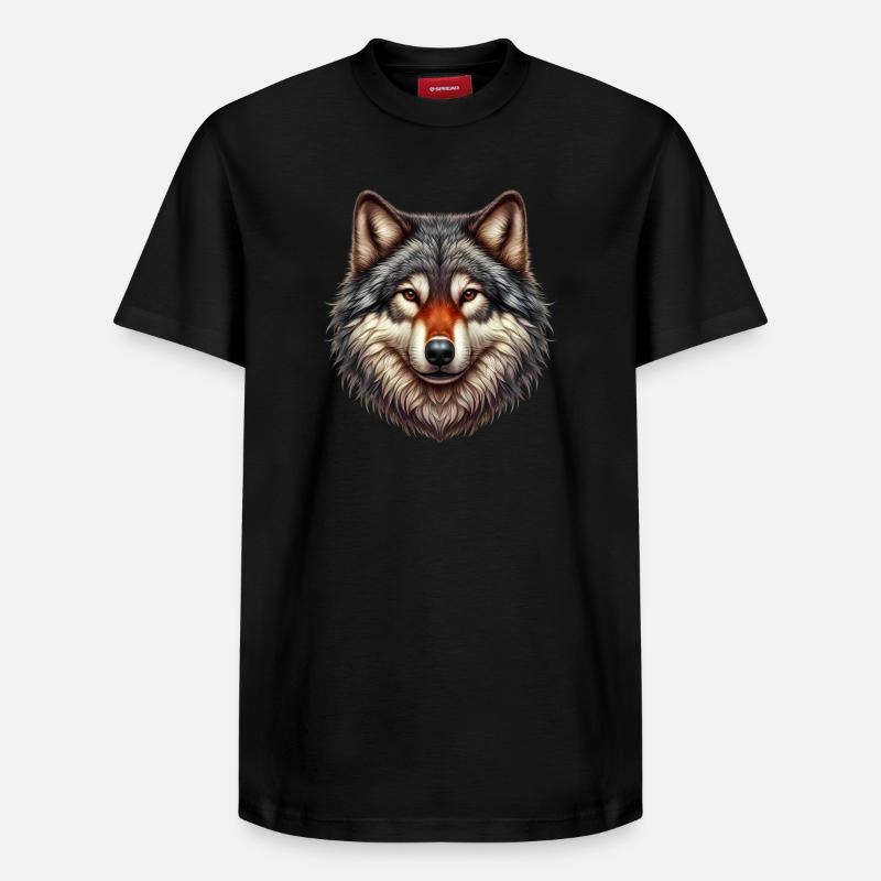 Loup - T-shirt unisexe décontracté en coton Supima – de SPREAD - noir