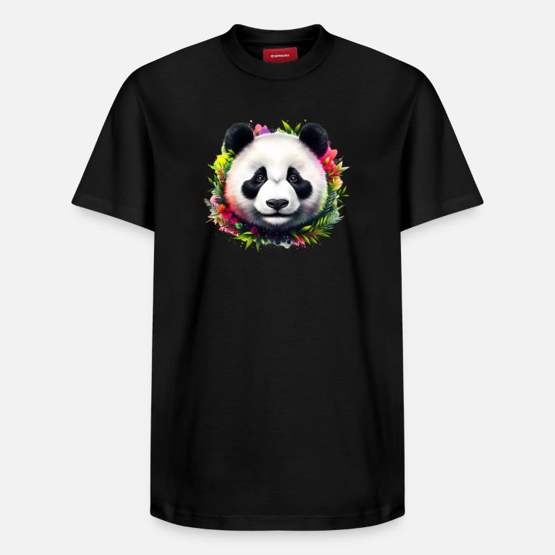 Panda - T-shirt unisexe décontracté en coton Supima – de SPREAD - noir