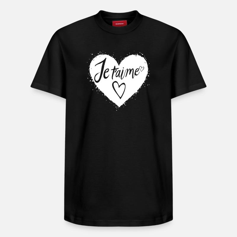Je t'aime - T-shirt unisexe décontracté en coton Supima – de SPREAD - noir