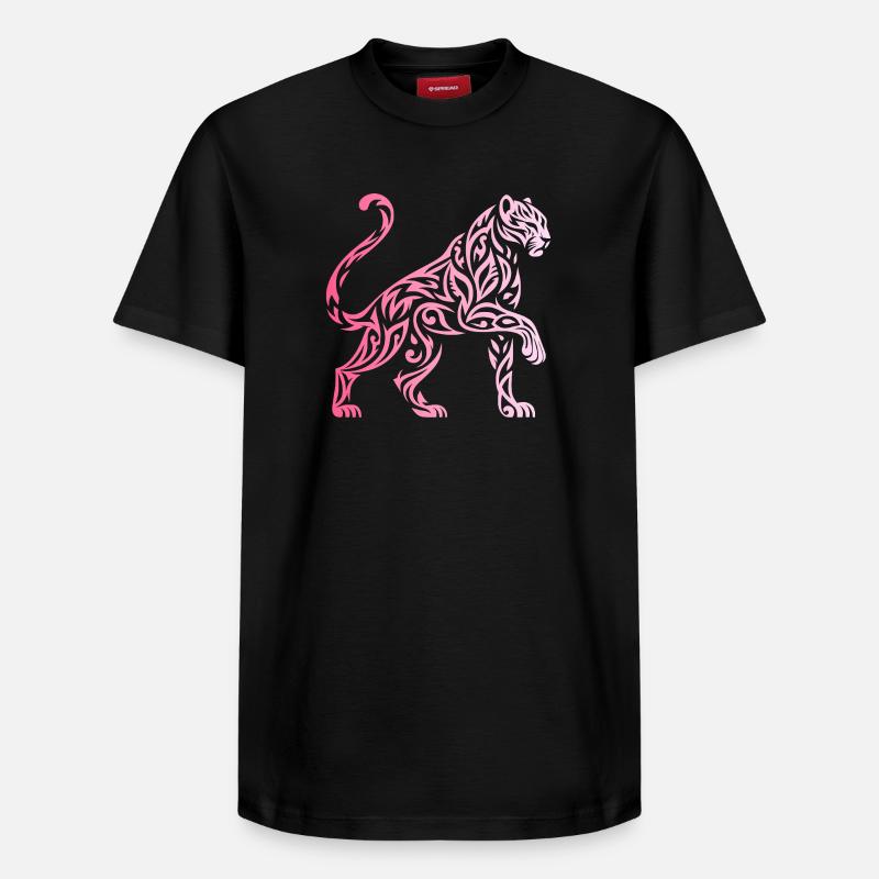 panthere tribal dégradé - T-shirt unisexe décontracté en coton Supima – de SPREAD - noir