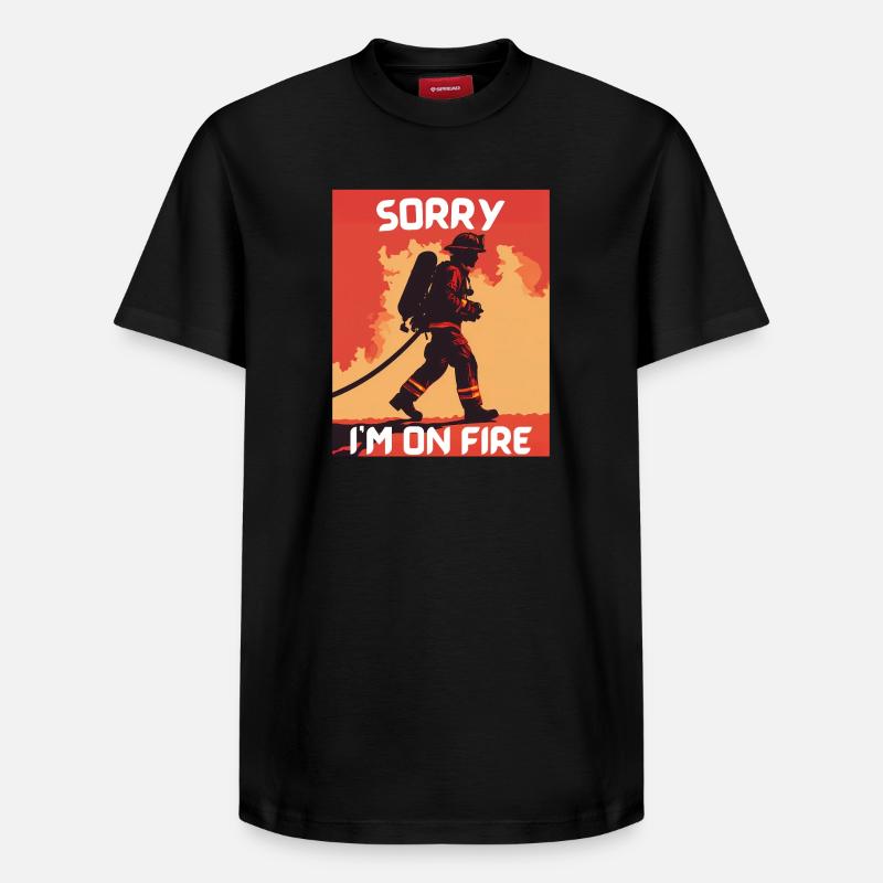 Pompier en feu - T-shirt unisexe décontracté en coton Supima – de SPREAD - noir