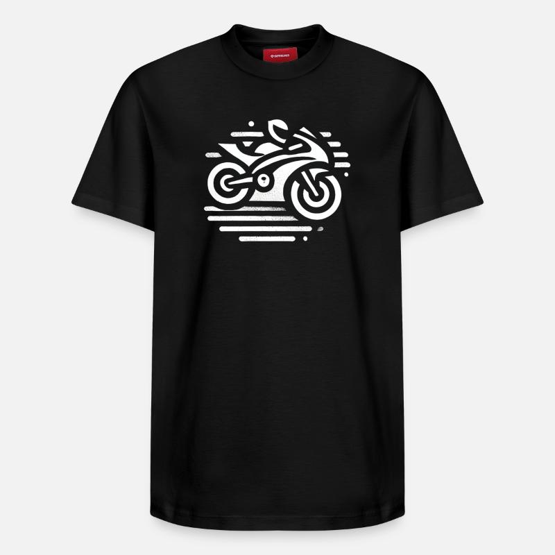 motorcycle - T-shirt unisexe décontracté en coton Supima – de SPREAD - noir