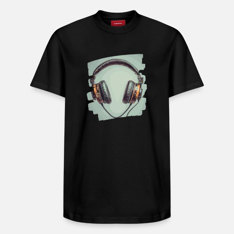 Kopfhörer - Relaxed Unisex Supima Cotton T-Shirt – von SPREAD - Schwarz