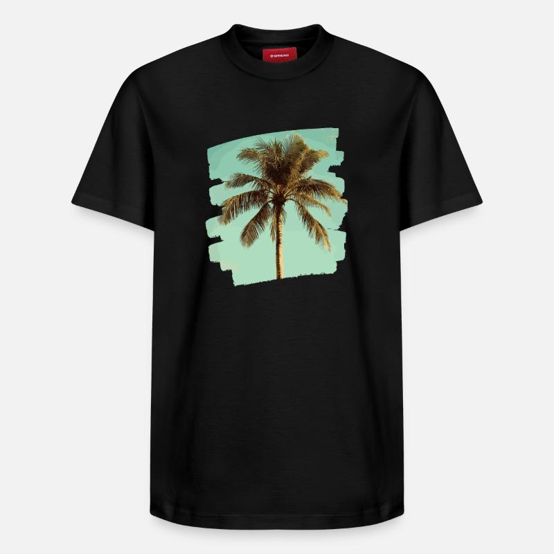 Palmier - T-shirt unisexe décontracté en coton Supima – de SPREAD - noir