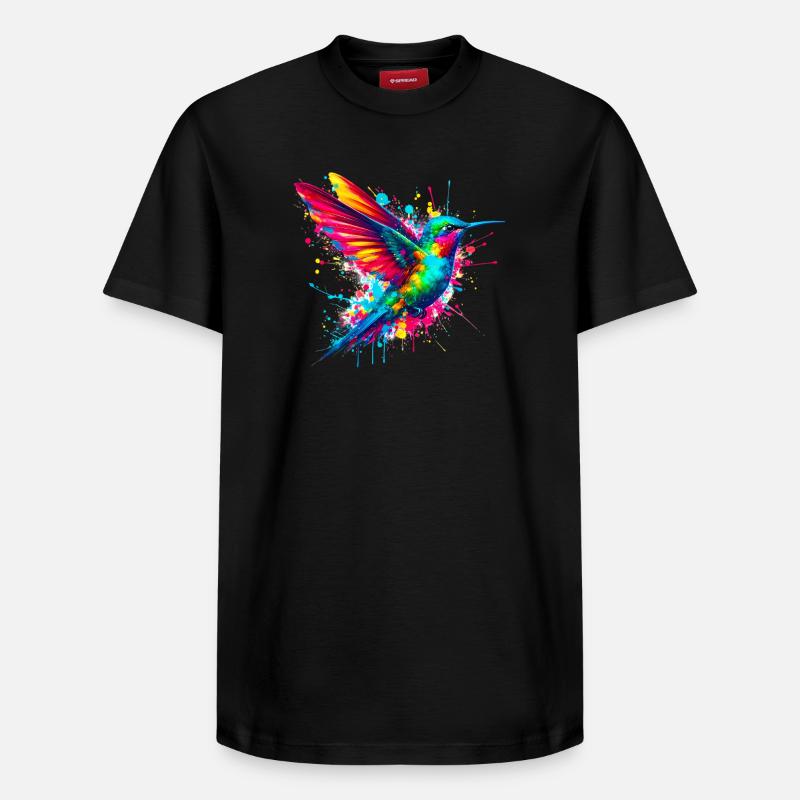 Kolibri - Relaxed Unisex Supima Cotton T-Shirt – von SPREAD - Schwarz
