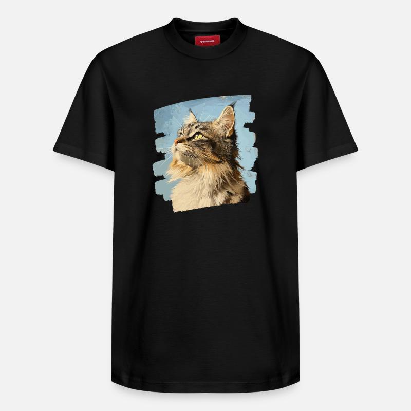 Maine coon - T-shirt unisexe décontracté en coton Supima – de SPREAD - noir