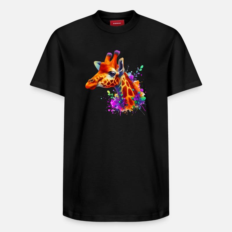 Giraffe - Relaxed Unisex Supima Cotton T-Shirt – von SPREAD - Schwarz