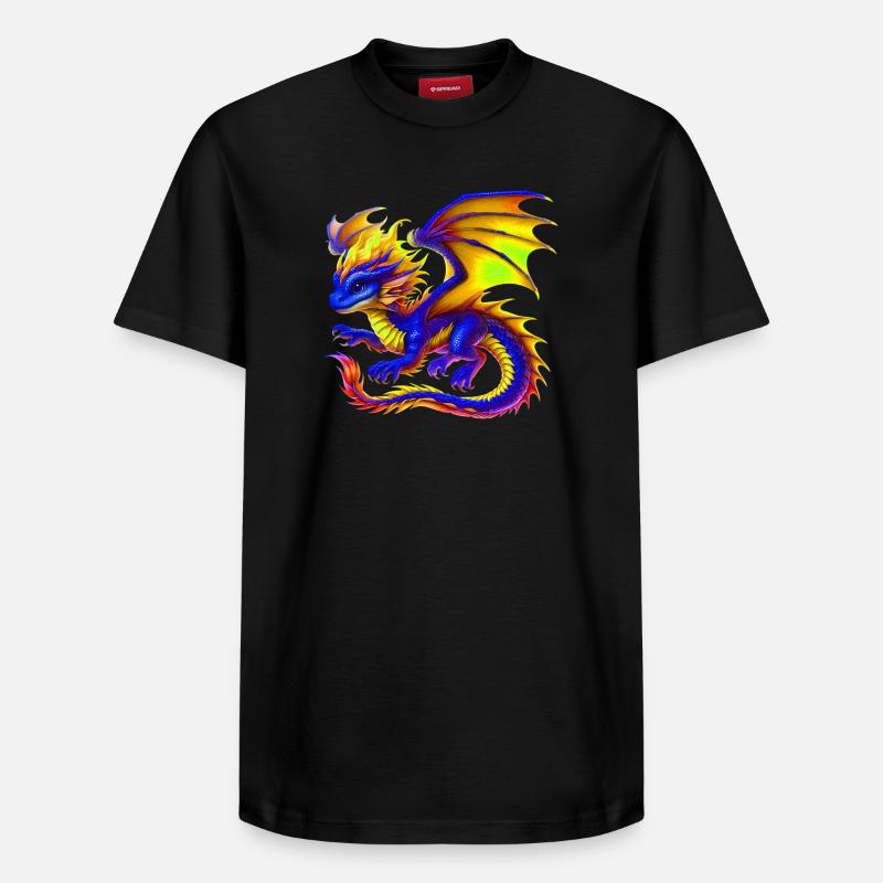 Drache - Relaxed Unisex Supima Cotton T-Shirt – von SPREAD - Schwarz