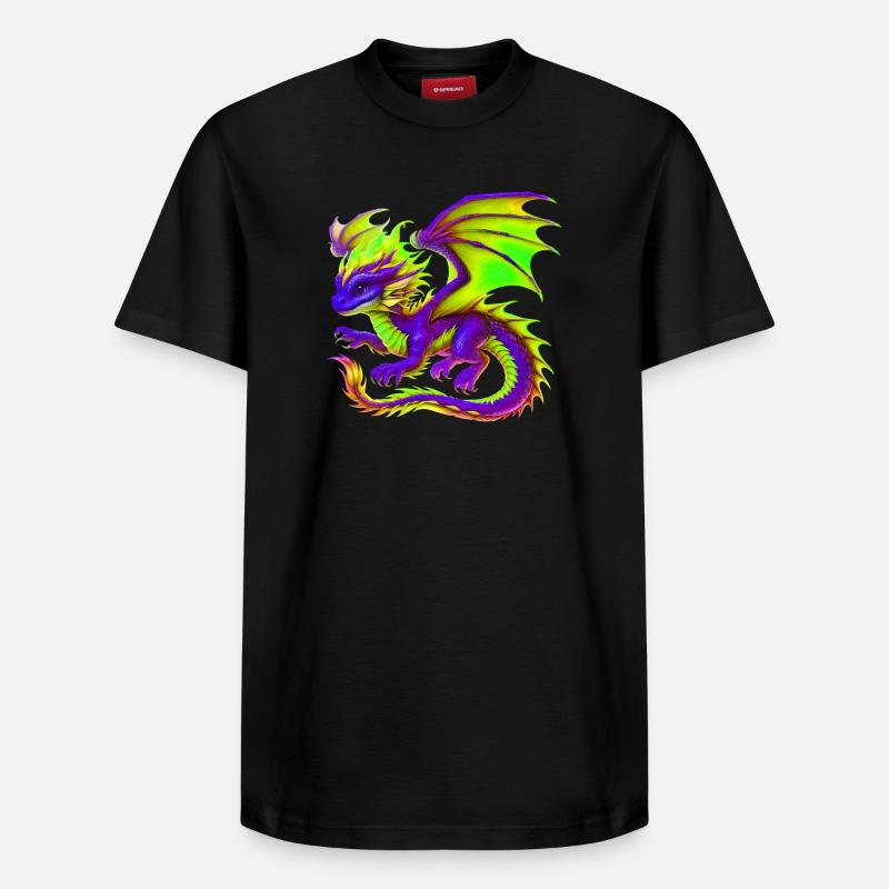 Drache - Relaxed Unisex Supima Cotton T-Shirt – von SPREAD - Schwarz