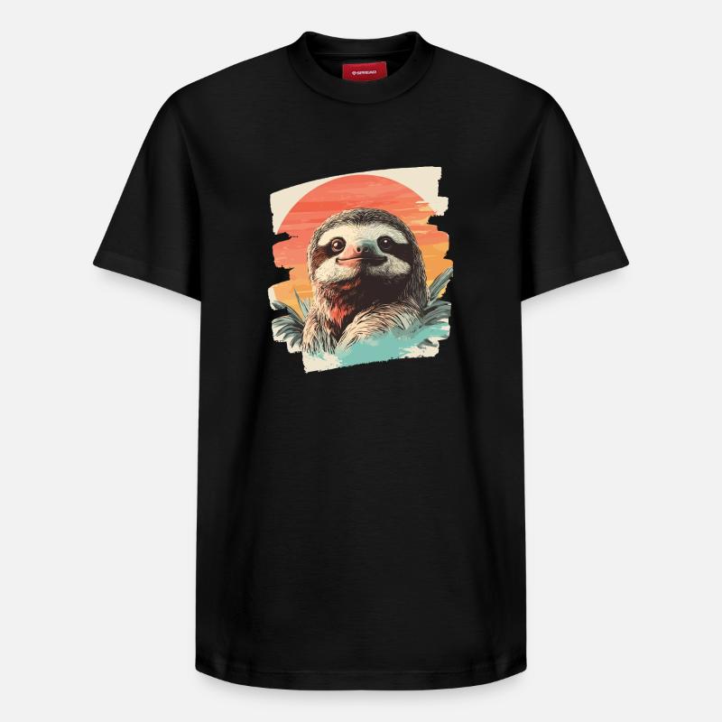 Faultier - Relaxed Unisex Supima Cotton T-Shirt – von SPREAD - Schwarz