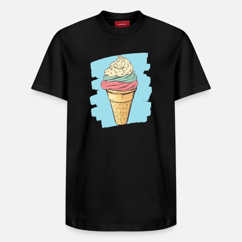 Crème glacée Crème glacée - T-shirt unisexe décontracté en coton Supima – de SPREAD - noir