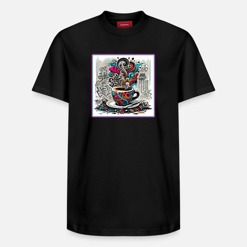 Espresso Graffiti - T-shirt unisexe décontracté en coton Supima – de SPREAD - noir