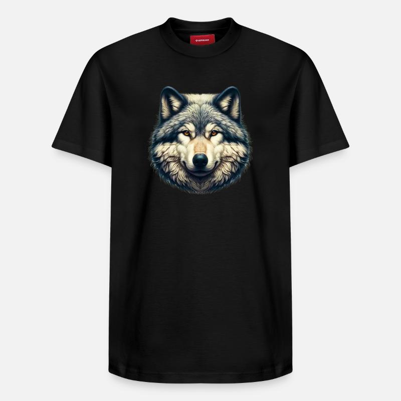 Loup - T-shirt unisexe décontracté en coton Supima – de SPREAD - noir
