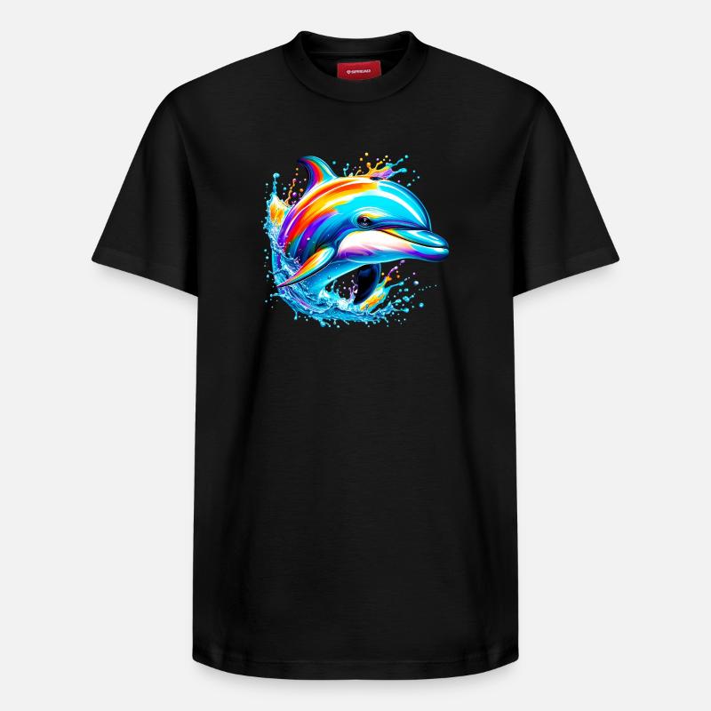 Delfin - Relaxed Unisex Supima Cotton T-Shirt – von SPREAD - Schwarz