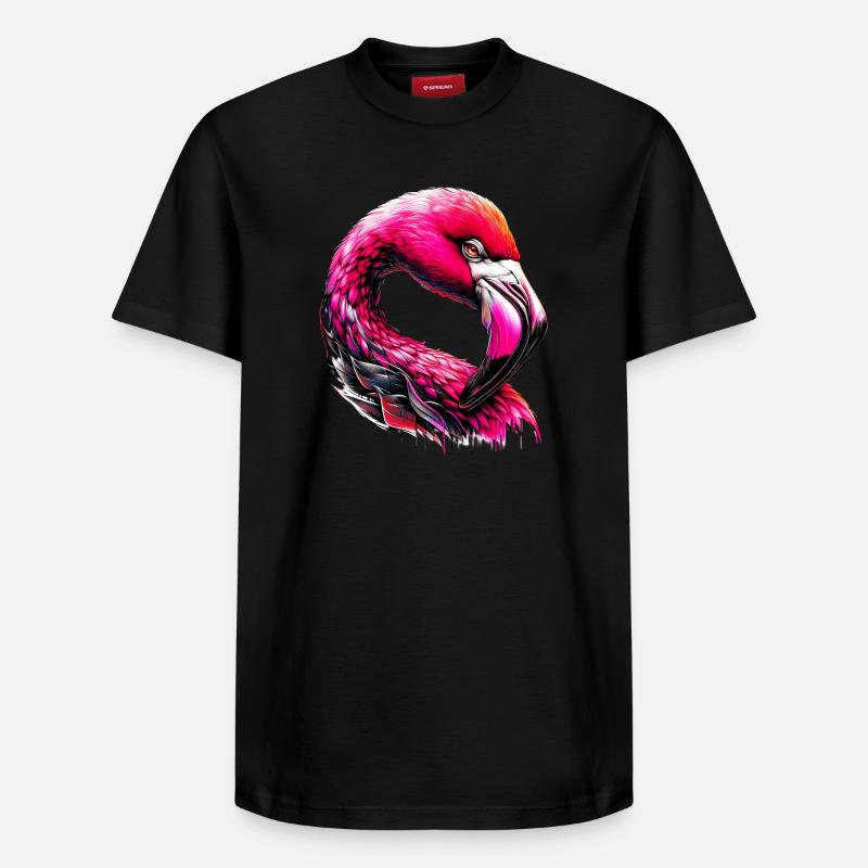 Flamant - T-shirt unisexe décontracté en coton Supima – de SPREAD - noir