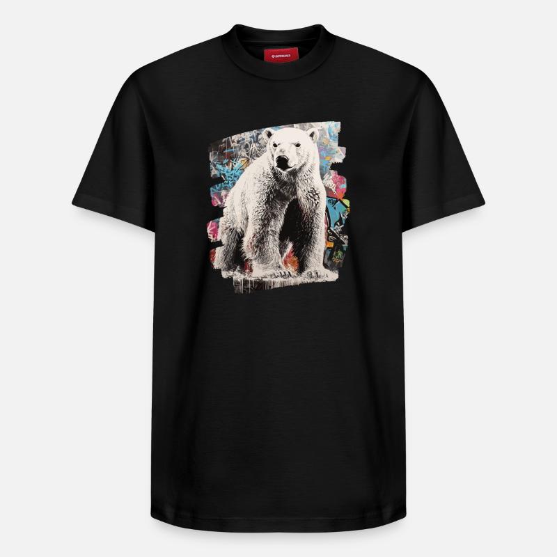 Eisbär Graffiti Sprayer - Relaxed Unisex Supima Cotton T-Shirt – von SPREAD - Schwarz