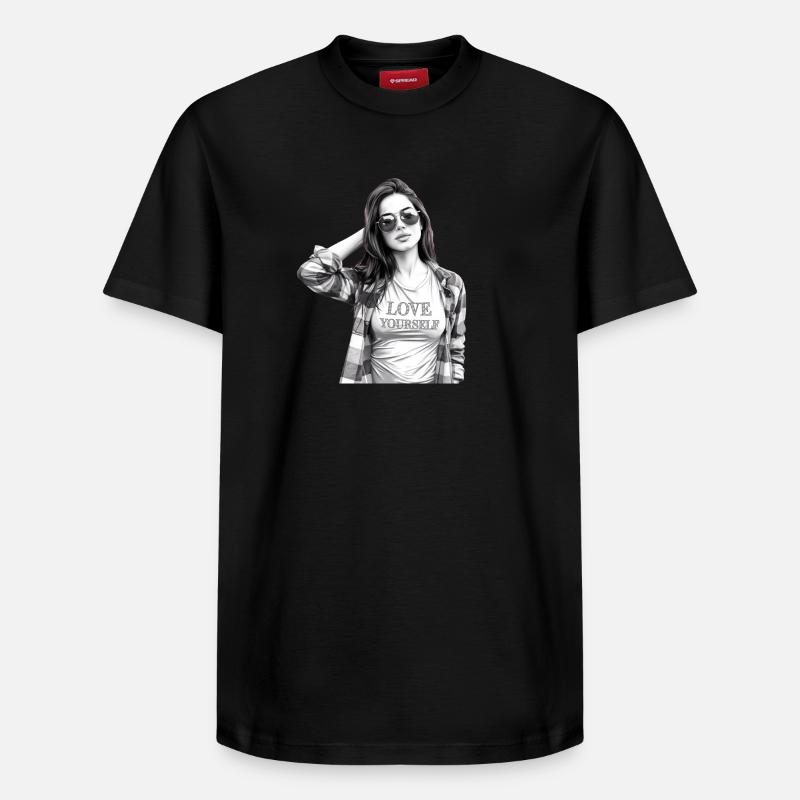 Aime toi toi-même - T-shirt unisexe décontracté en coton Supima – de SPREAD - noir