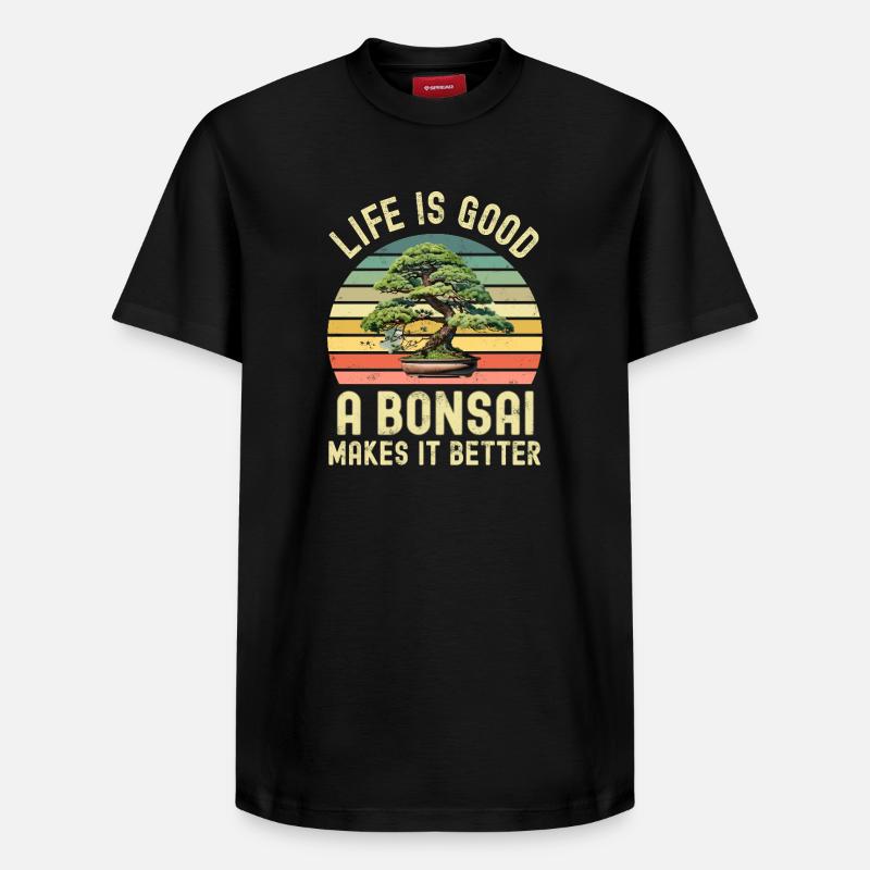 Bonsaï - T-shirt unisexe décontracté en coton Supima – de SPREAD - noir
