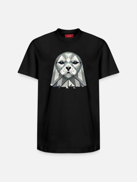 Abstract Seal – Geometric Beauty - Relaxed Unisex Supima Cotton T-Shirt – by SPREAD - black