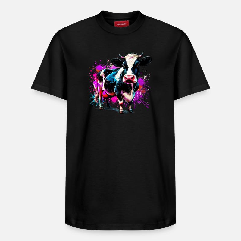 Vache - T-shirt unisexe décontracté en coton Supima – de SPREAD - noir