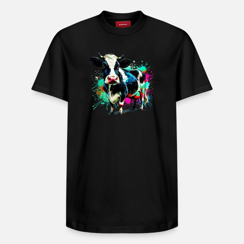 Vache - T-shirt unisexe décontracté en coton Supima – de SPREAD - noir