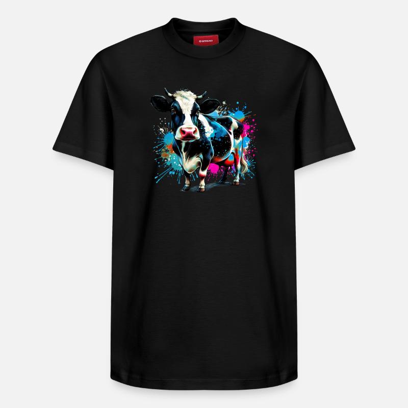 Vache - T-shirt unisexe décontracté en coton Supima – de SPREAD - noir