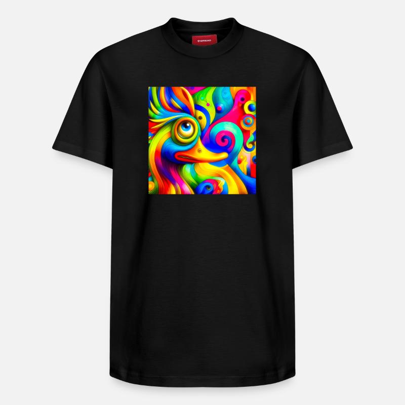 Peinture d’un canard - T-shirt unisexe décontracté en coton Supima – de SPREAD - noir