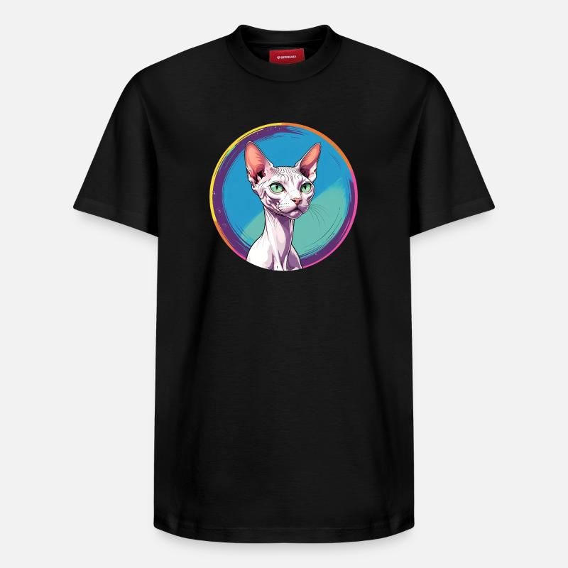 Chat Sphynx - T-shirt unisexe décontracté en coton Supima – de SPREAD - noir