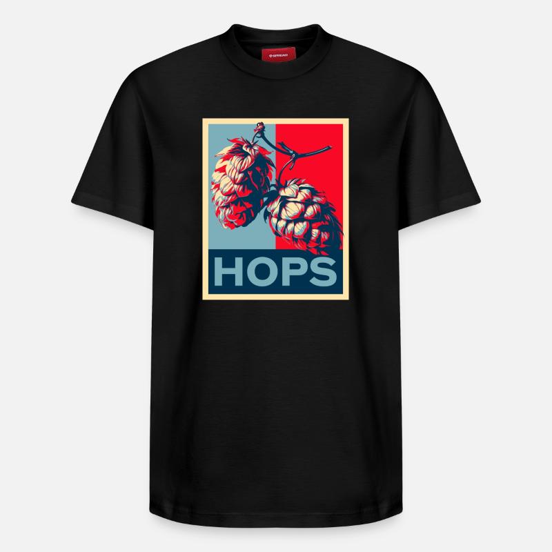 Hops - Relaxed Unisex Supima Cotton T-Shirt – von SPREAD - Schwarz