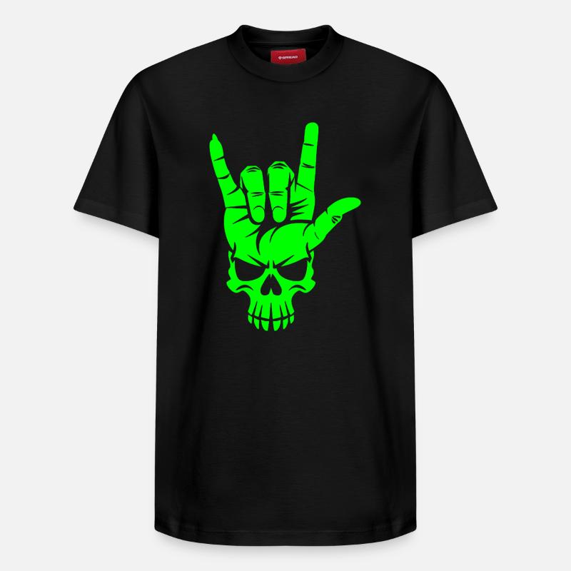 Rock n Roll Crâne Main - T-shirt unisexe décontracté en coton Supima – de SPREAD - noir